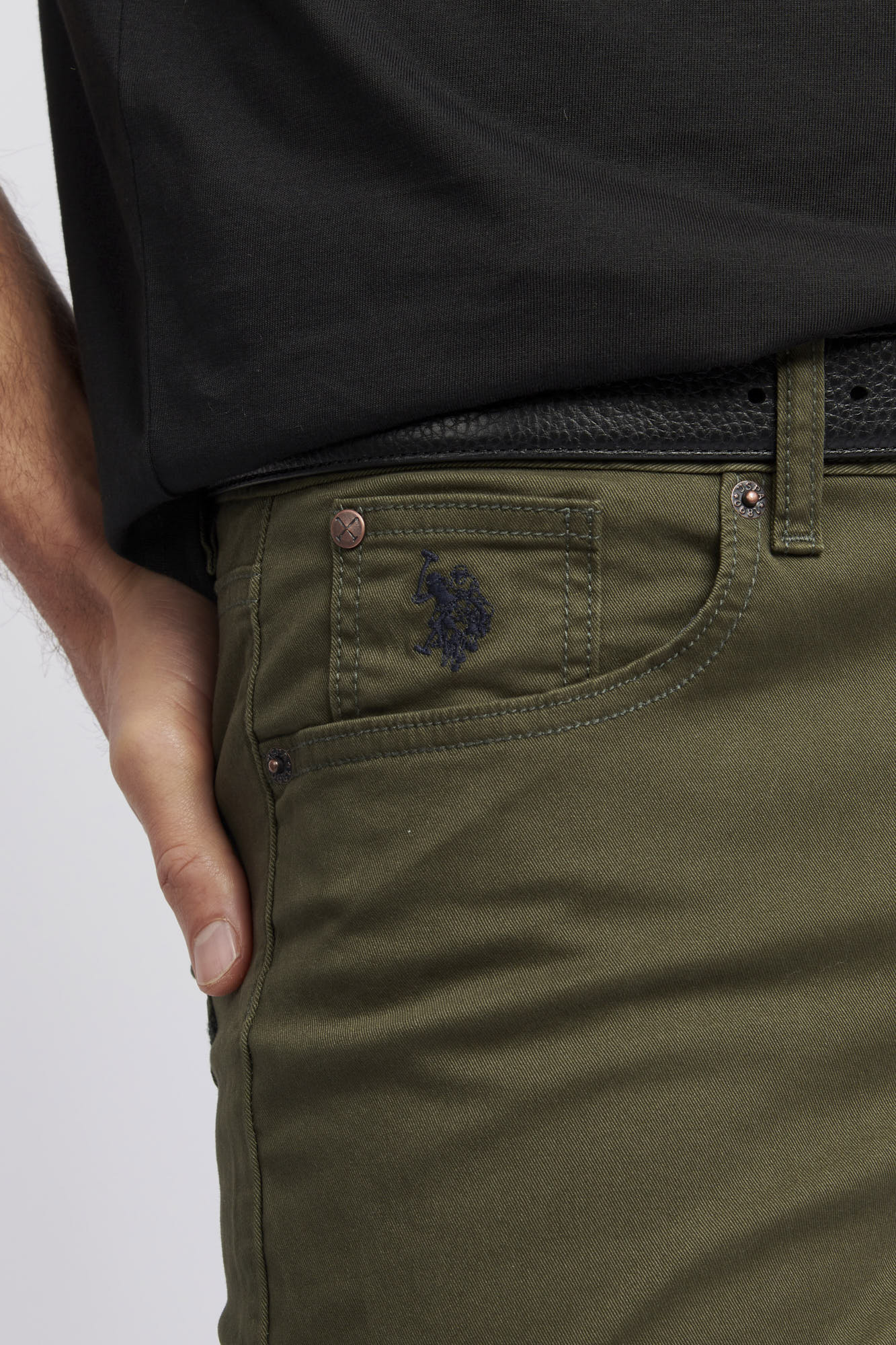 Mens Core 5 Pocket Trousers in Forest Night