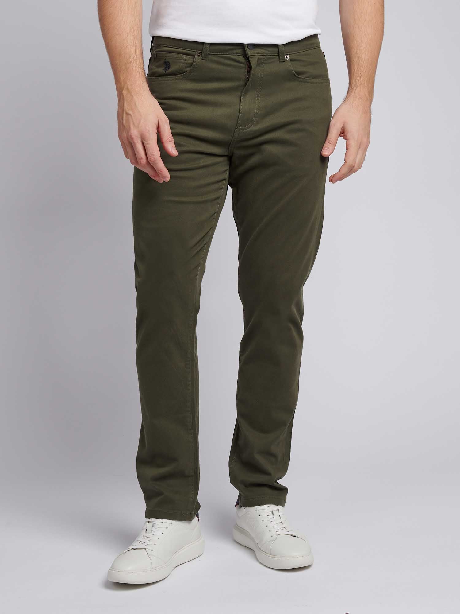 Mens Core 5 Pocket Trousers in Forest Night