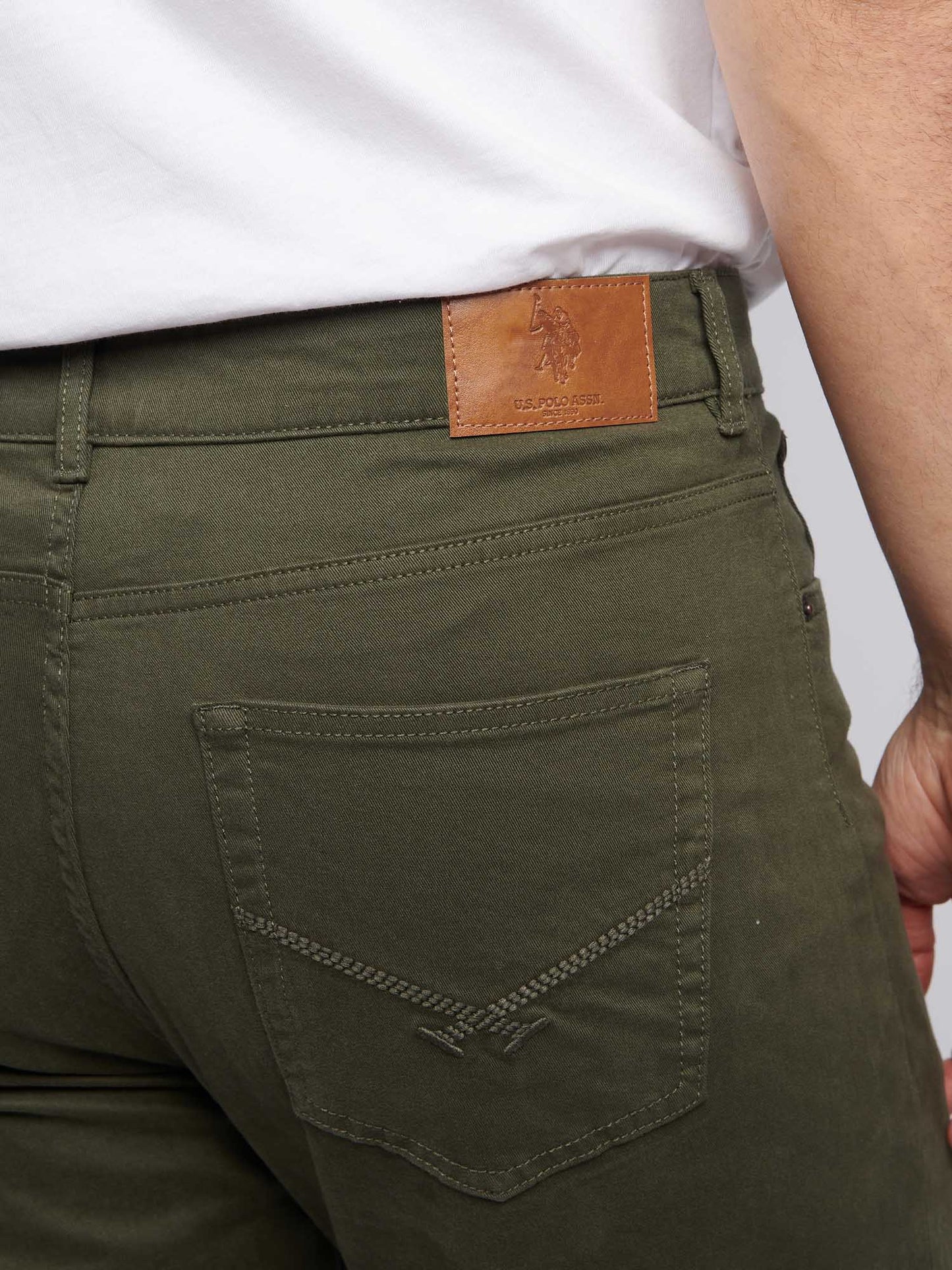 Mens Core 5 Pocket Trousers in Forest Night