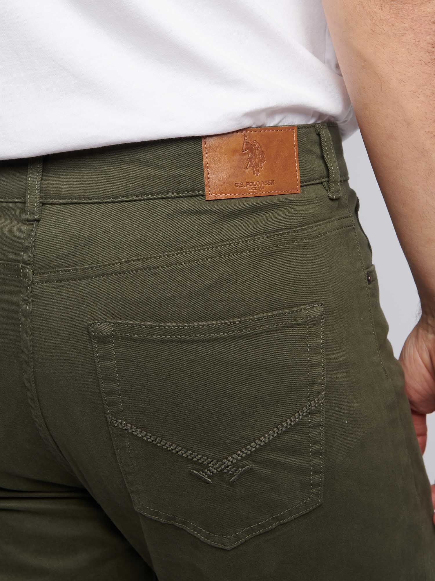 Mens Core 5 Pocket Trousers in Forest Night