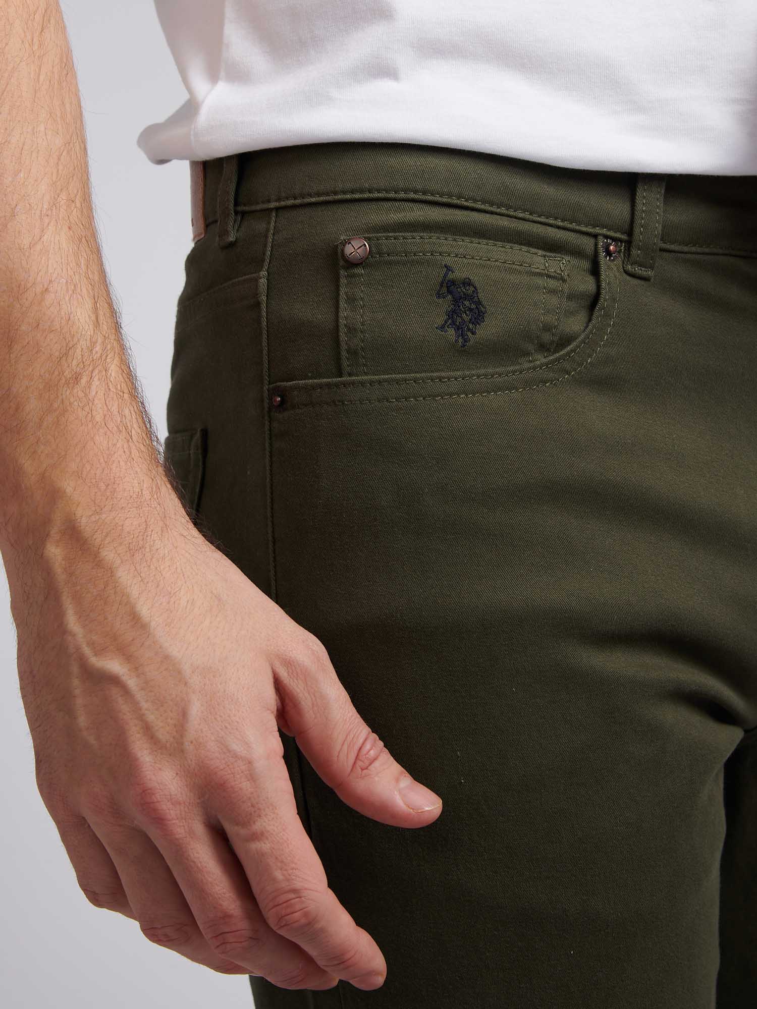 Mens Core 5 Pocket Trousers in Forest Night