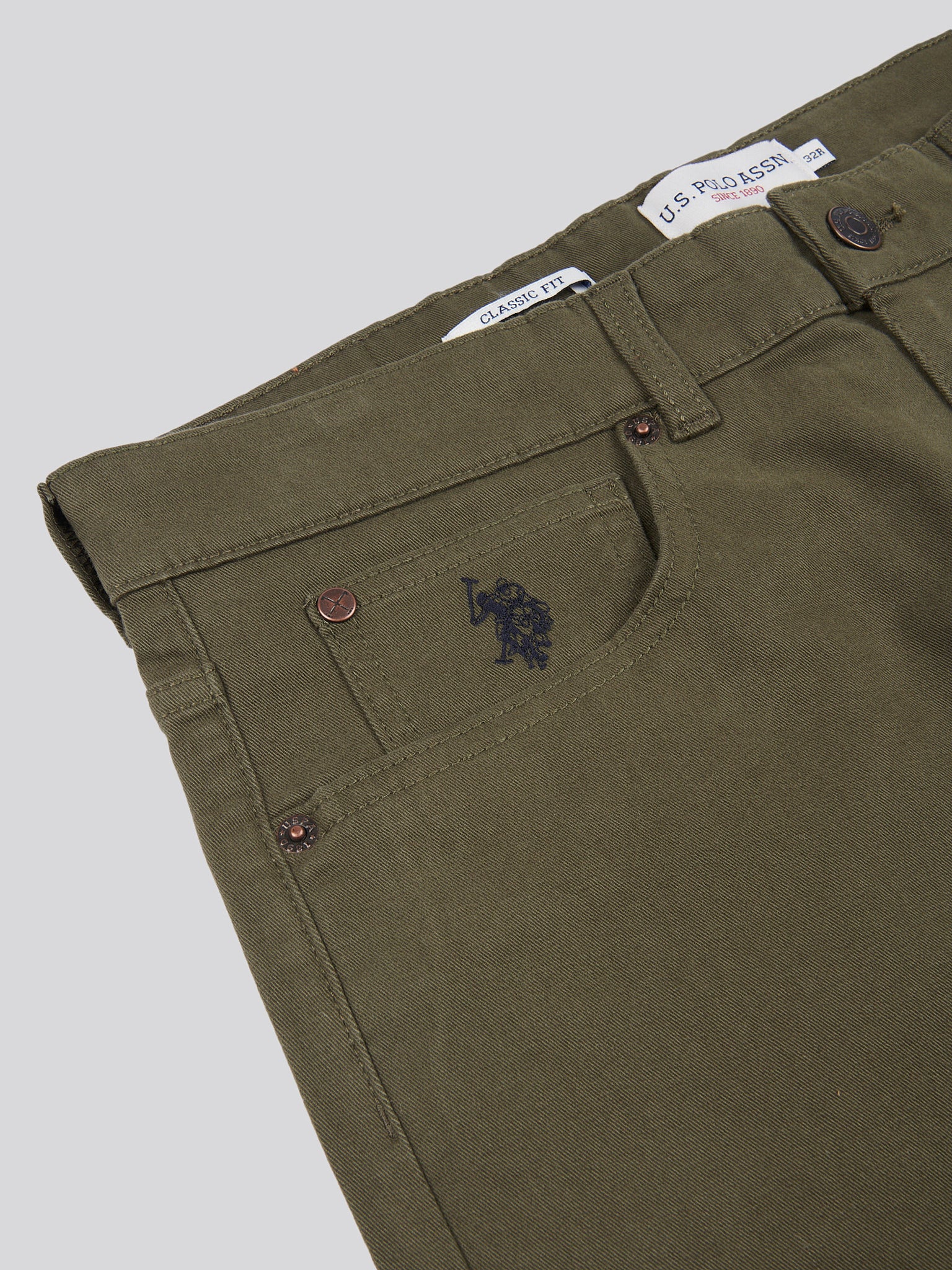 Mens Core 5 Pocket Trousers in Forest Night