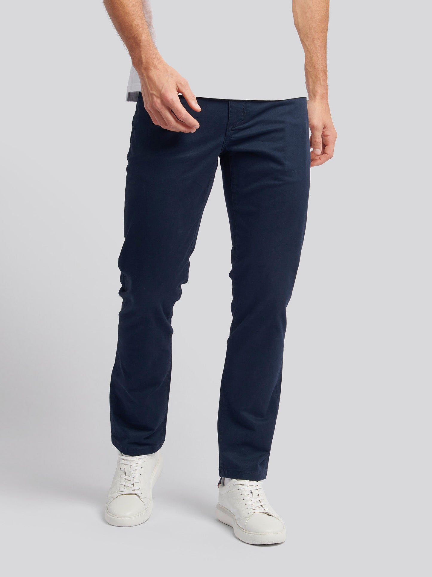 Mens Core 5 Pocket Trouser in Dark Sapphire Navy / Haute Red DHM