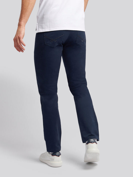 Mens Core 5 Pocket Trouser in Dark Sapphire Navy / Haute Red DHM