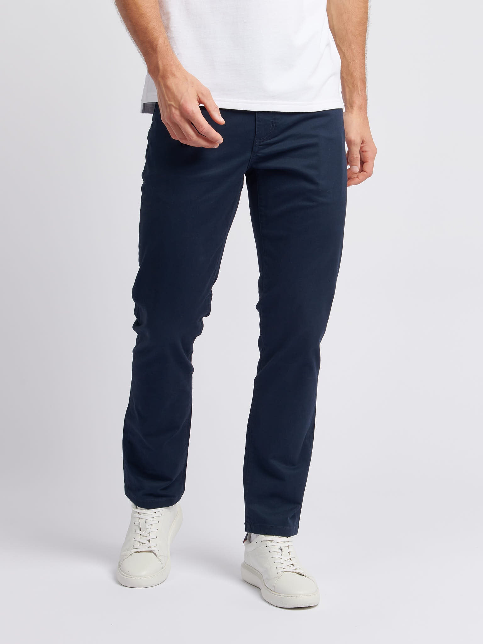 Mens Core 5 Pocket Trousers in Dark Sapphire Navy / Haute Red DHM