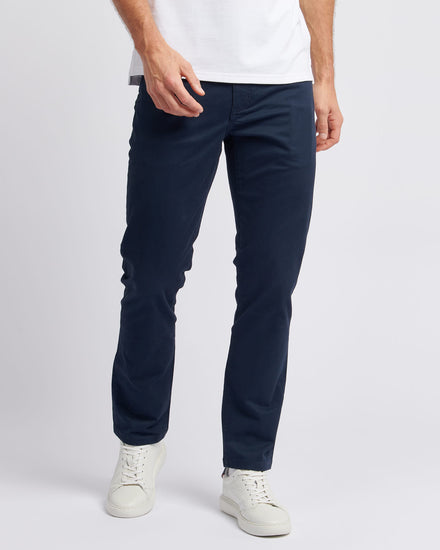 Mens Core 5 Pocket Trousers in Dark Sapphire Navy / Haute Red DHM