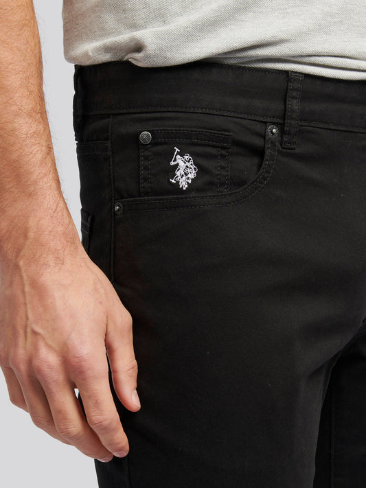Mens Core 5 Pocket Trouser in Black Bright White DHM