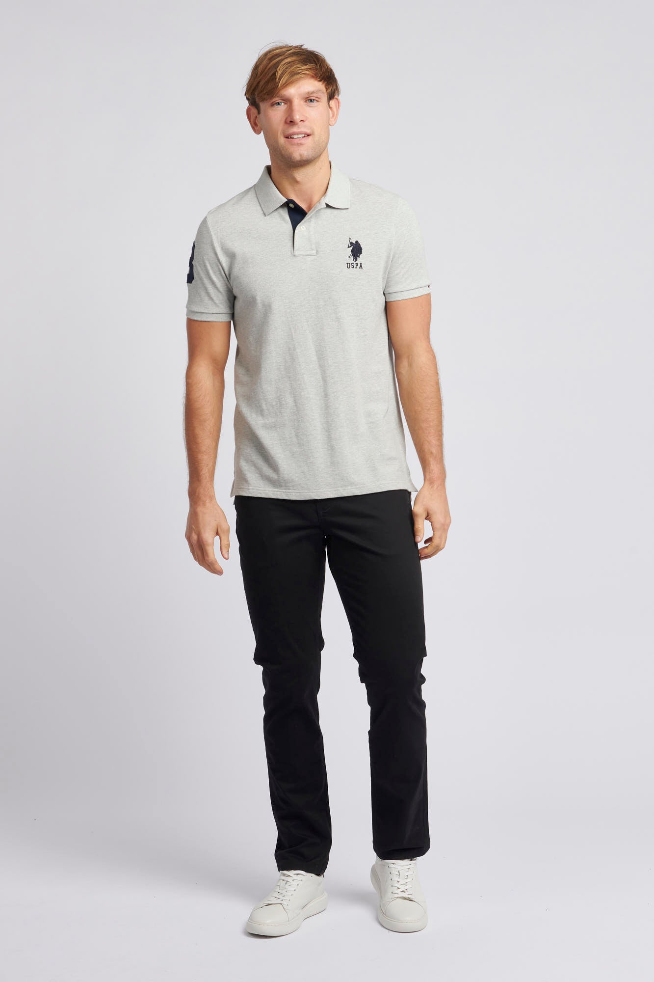 Black polo white pants online