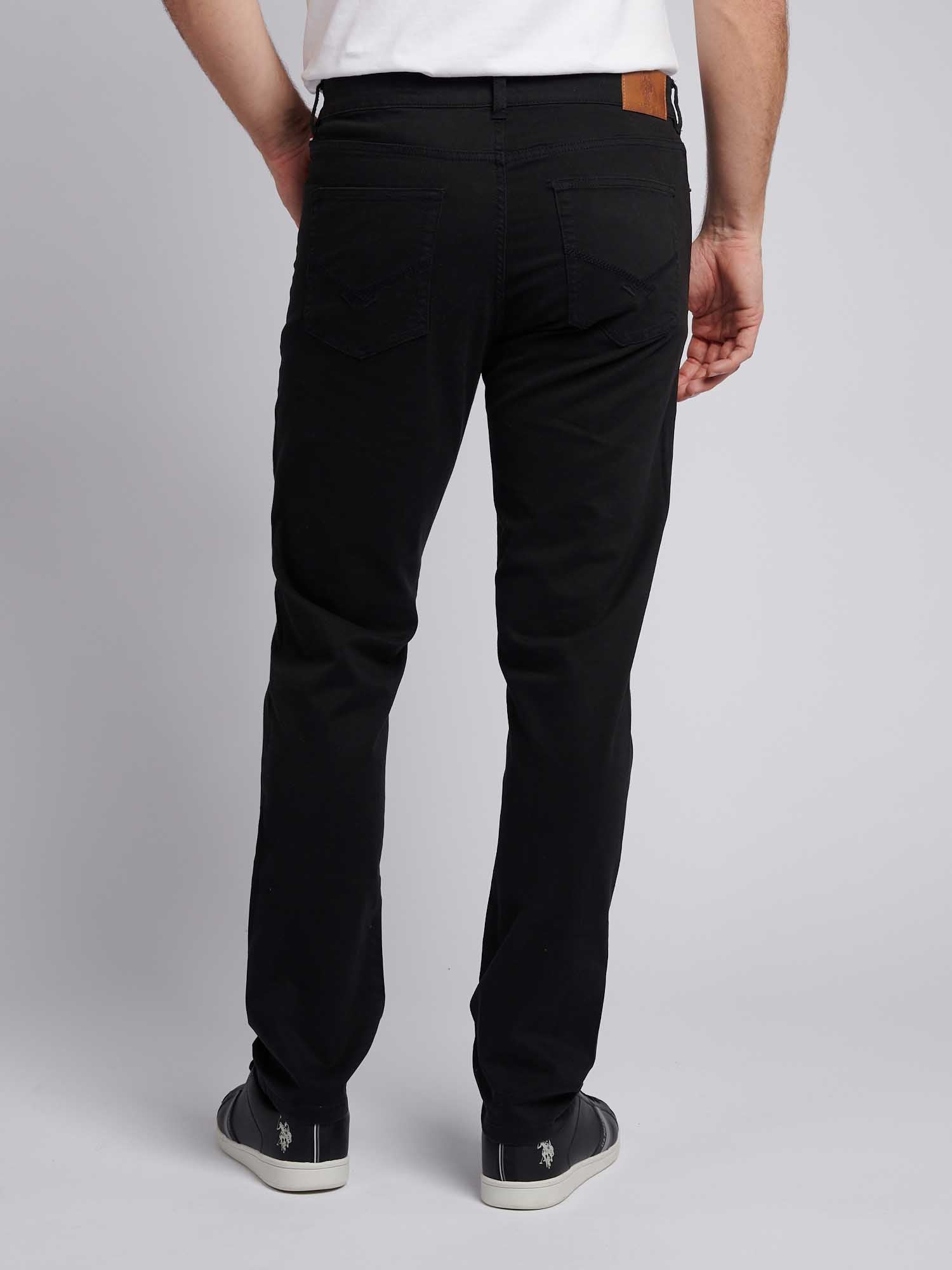 Mens Core 5 Pocket Trousers in Black Bright White DHM