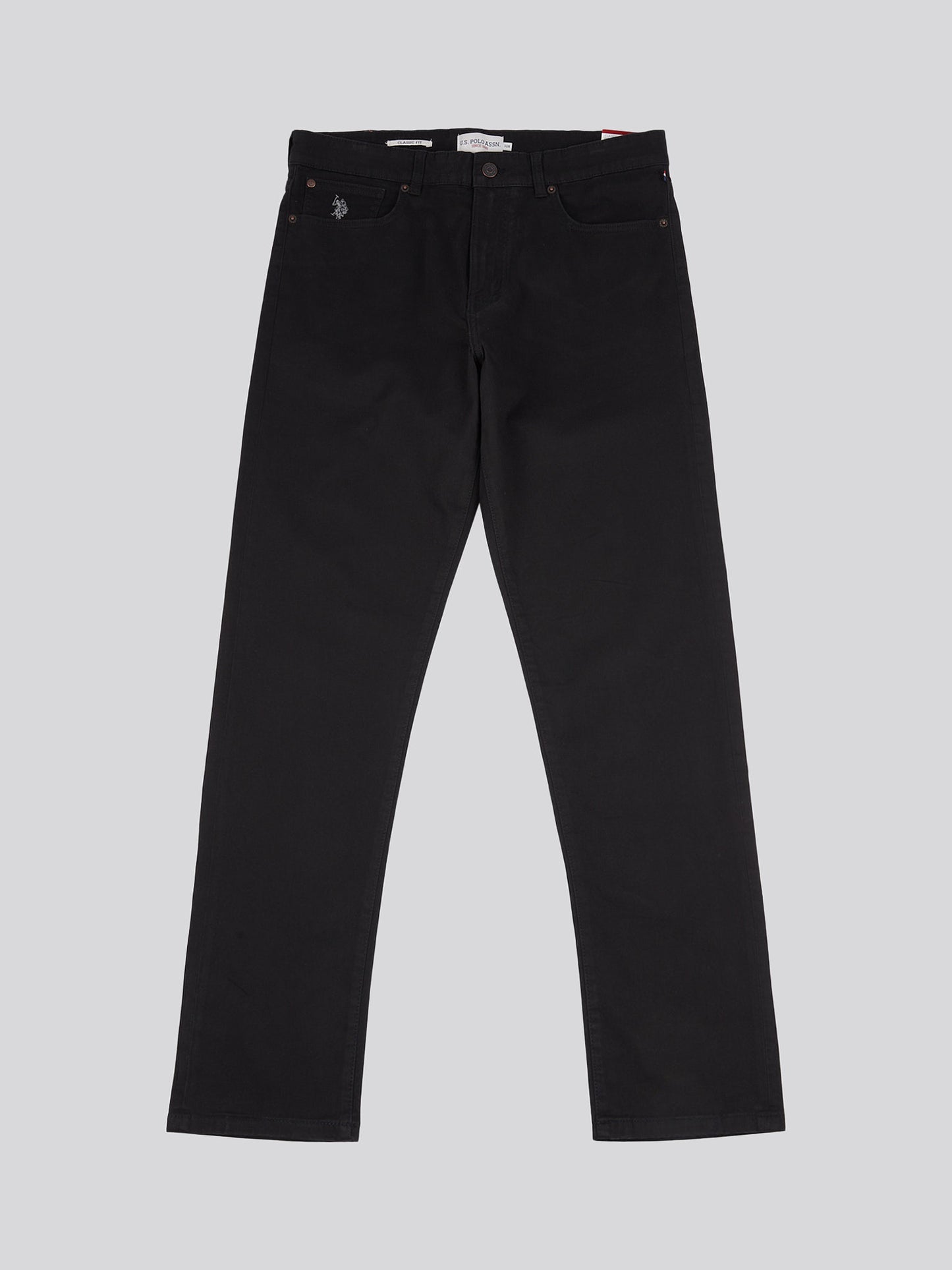 Mens Core 5 Pocket Trousers in Black Bright White DHM