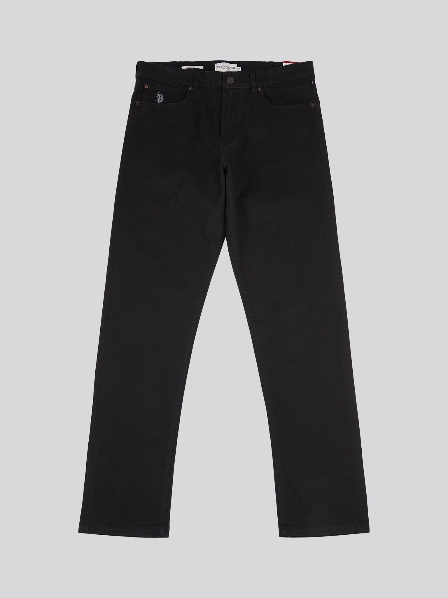 Mens Core 5 Pocket Trousers in Black Bright White DHM