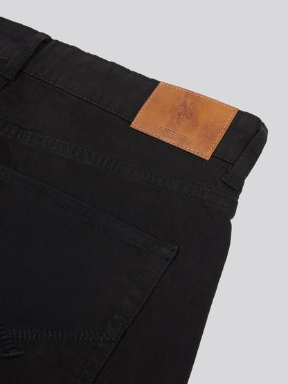 Mens Core 5 Pocket Trousers in Black Bright White DHM