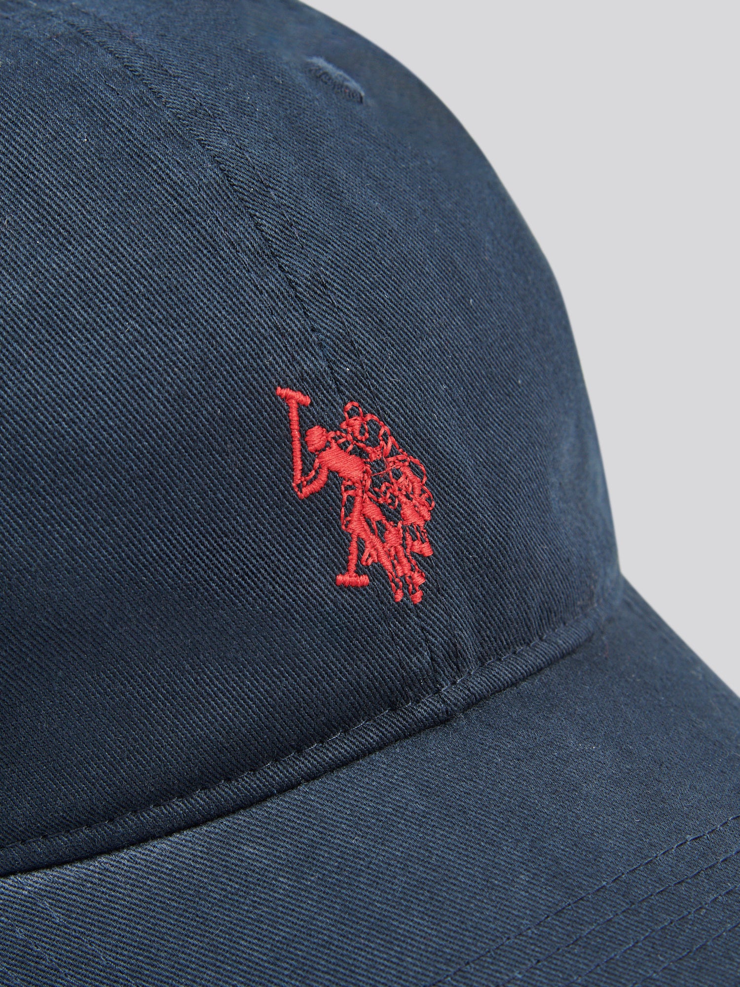 Mens Washed Casual Cap in Dark Sapphire Navy / Haute Red DHM