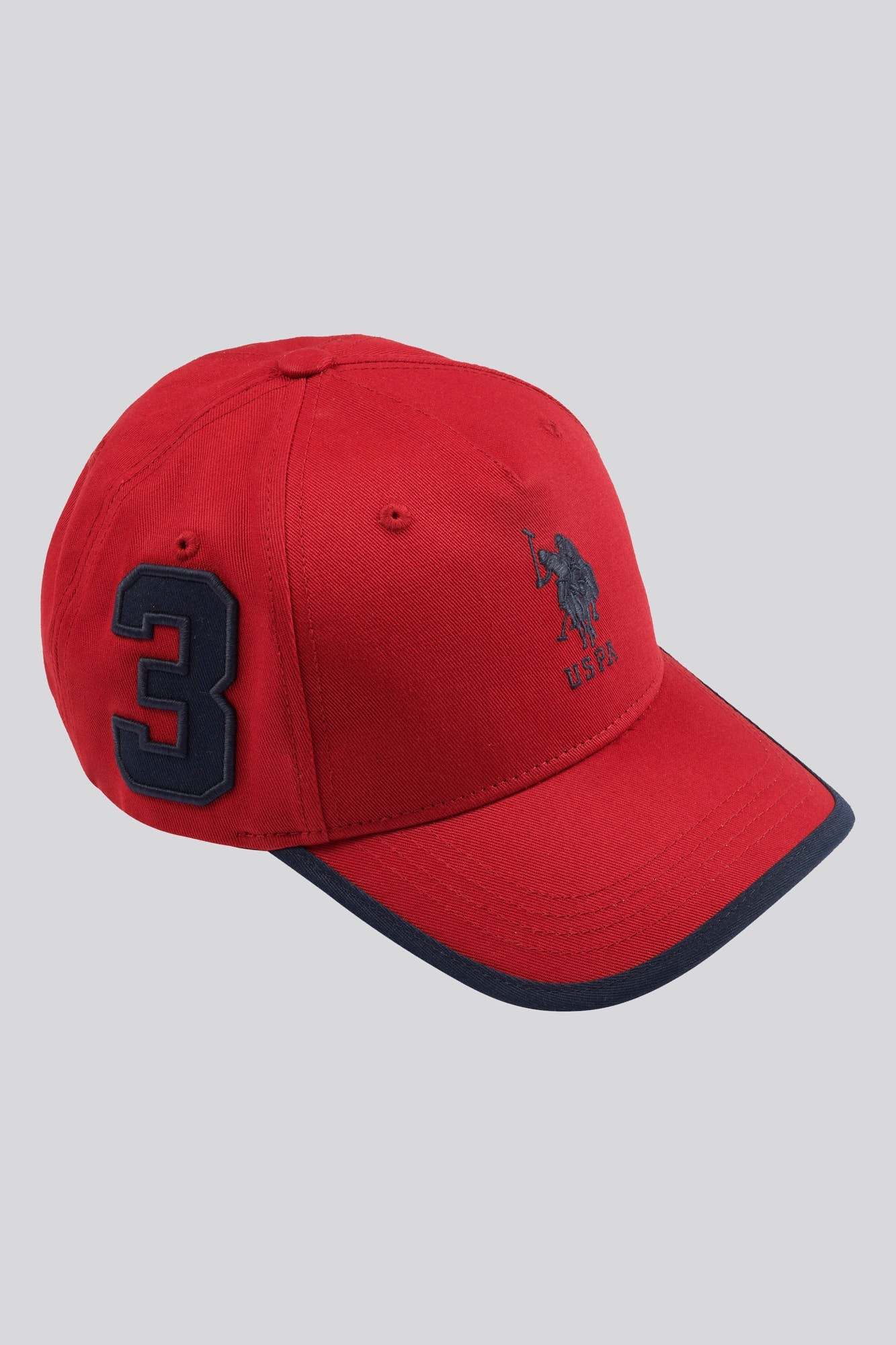 U.S. Polo Assn. Mens Player 3 Baseball Cap in Haute Red