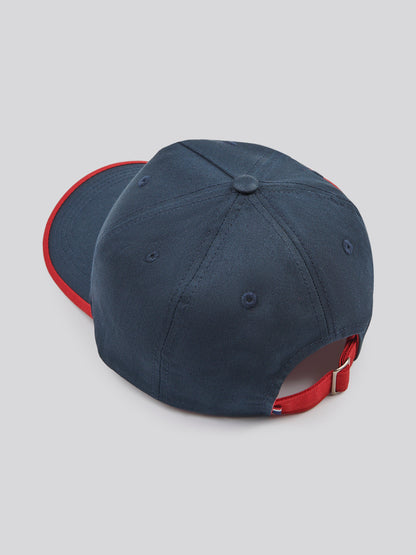 Mens Player 3 Baseball Cap in Dark Sapphire Navy / Haute Red DHM