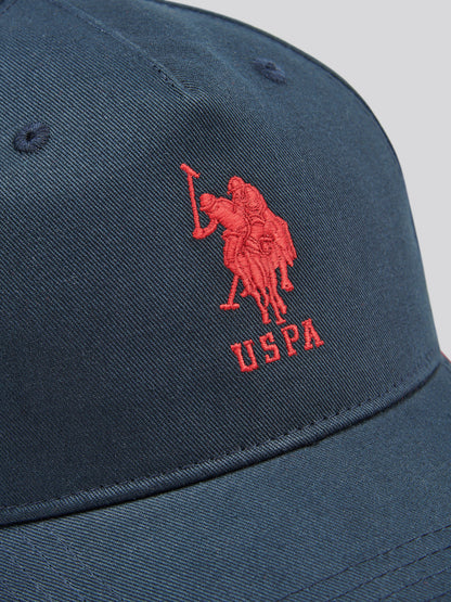 Mens Player 3 Baseball Cap in Dark Sapphire Navy / Haute Red DHM