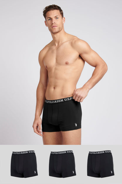 Mens 3 Pack Boxer Shorts in Black