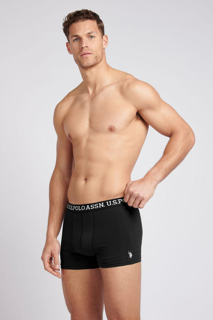 Mens 3 Pack Boxer Shorts in Black