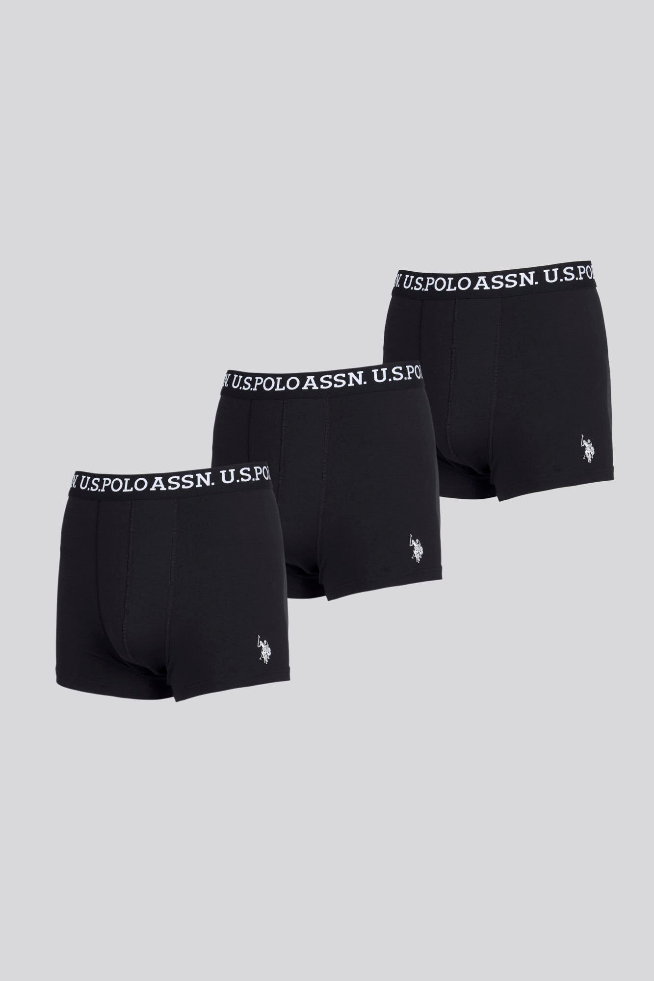 U.S. Polo Assn. Mens 3 Pack Boxer Shorts in Black