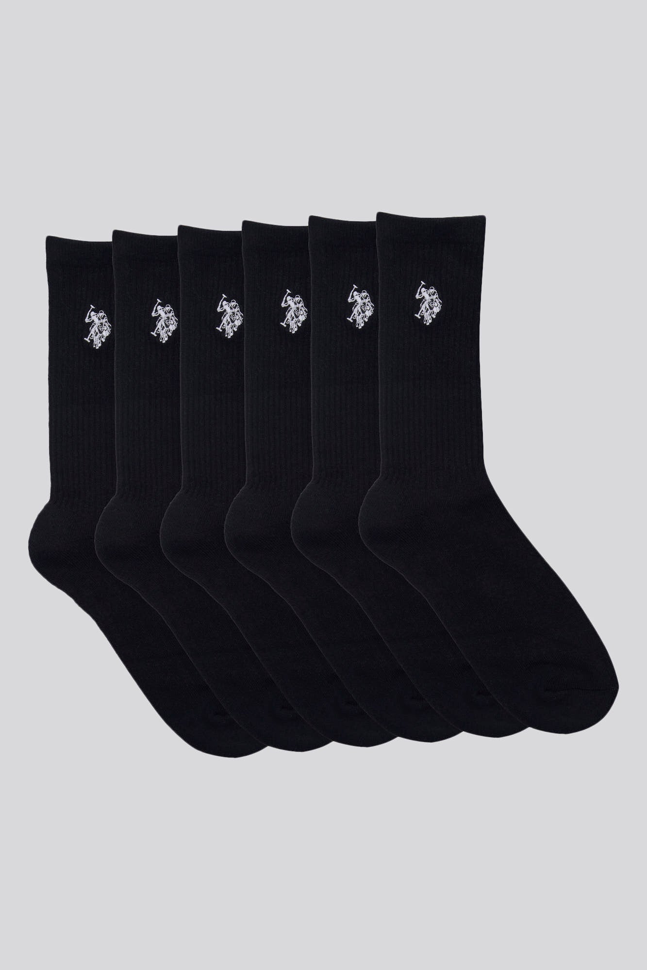 U.S. Polo Assn. Mens Five Pack Classic Sports Socks in Black