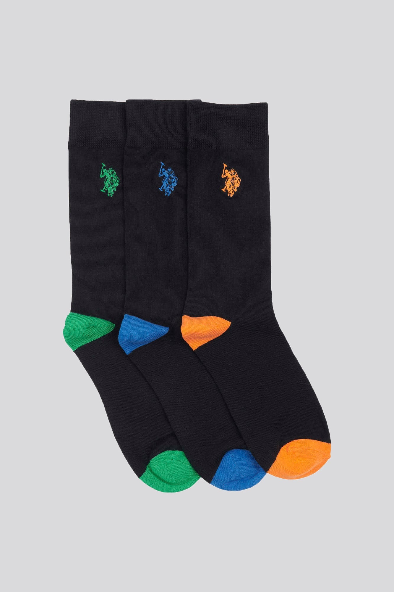 U.S. Polo Assn. Mens Three Pack Smart Socks in Black