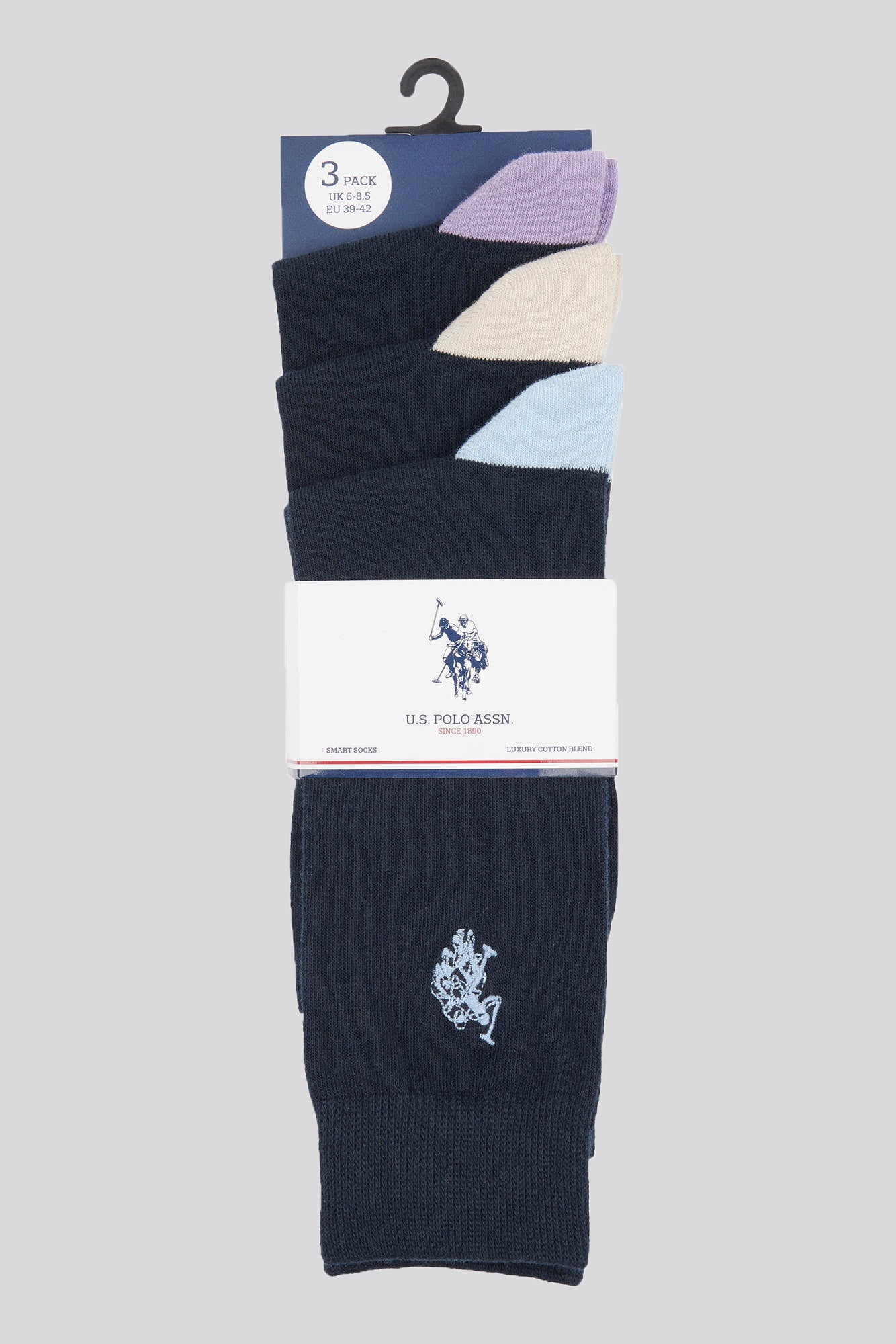 Mens Three Pack Smart Socks in Dark Sapphire Navy