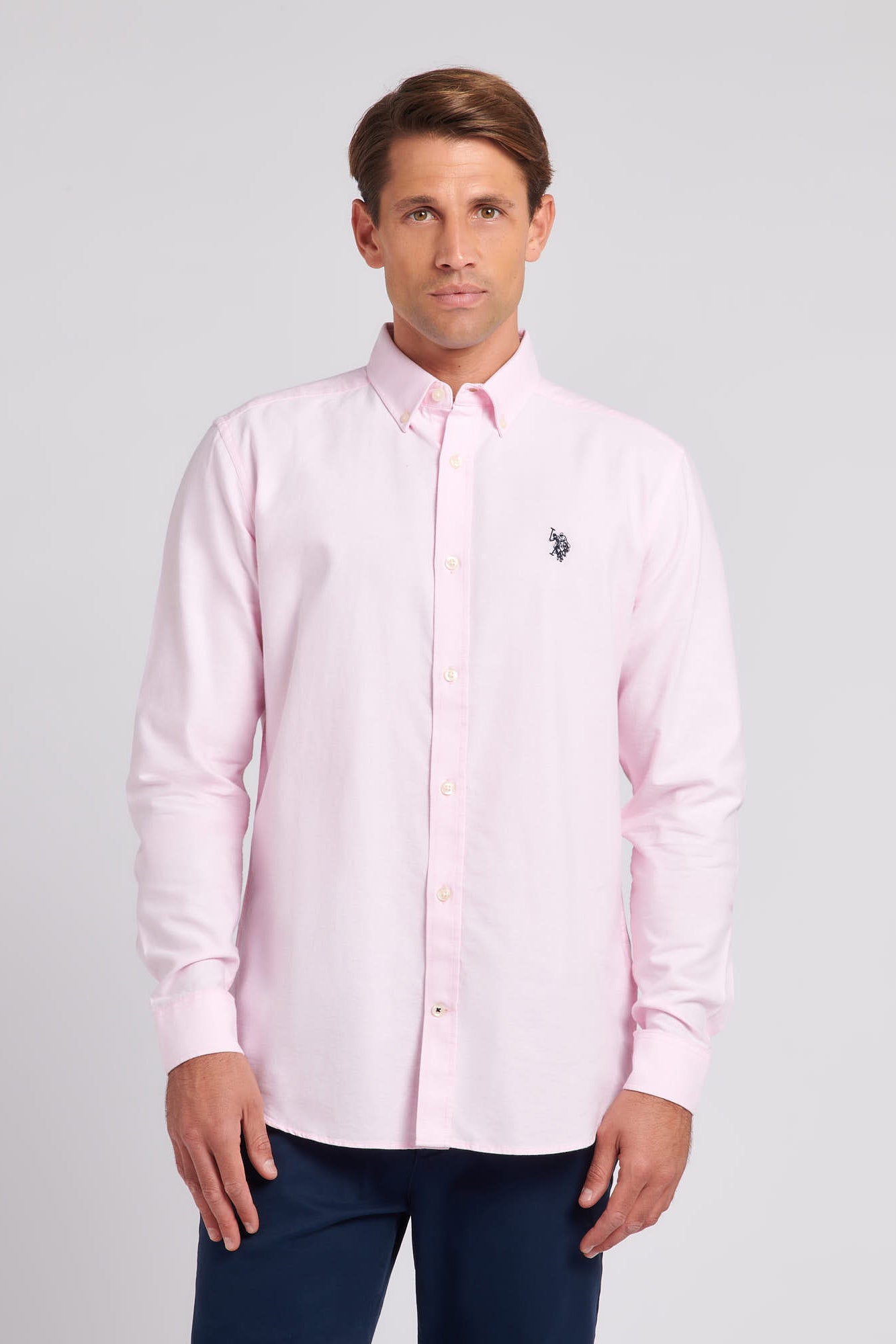 U.S. Polo Assn. Mens Oxford Shirt in Orchid Pink