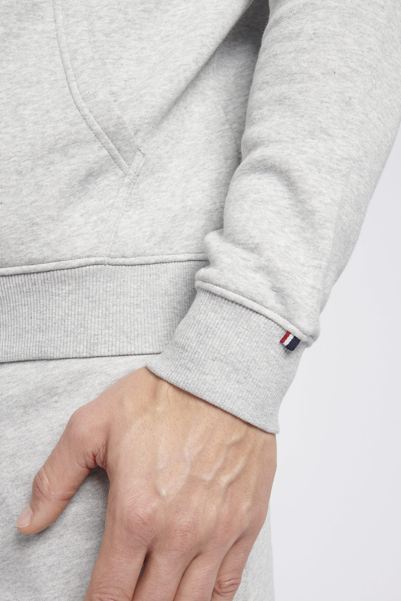 Mens Classic Fit Player 3 Zip Hoodie in Mid Grey Marl