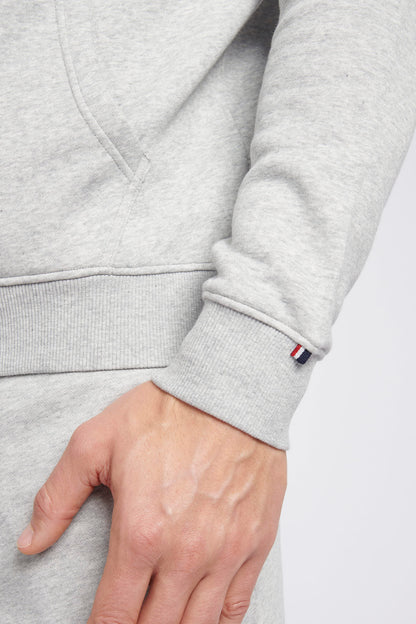 Mens Classic Fit Player 3 Zip Hoodie in Mid Grey Marl