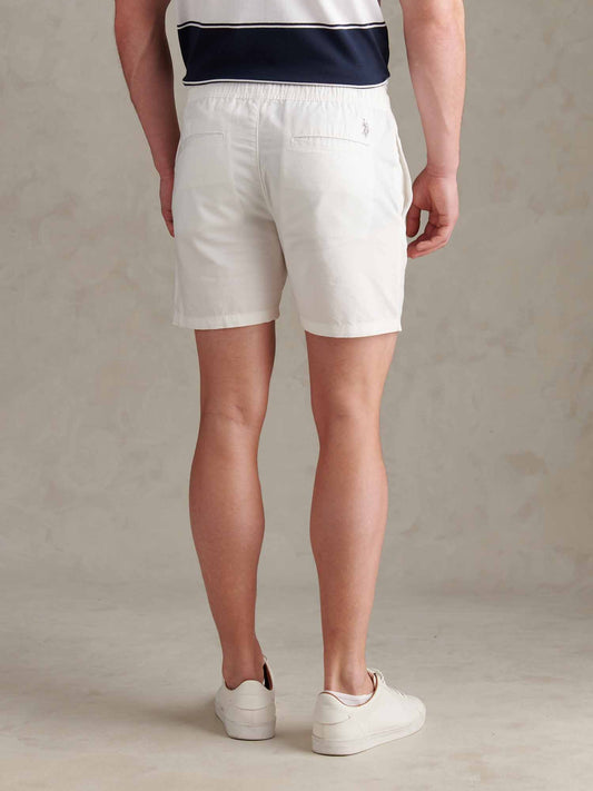 Mens Linen Blend Deck Shorts in Bright White
