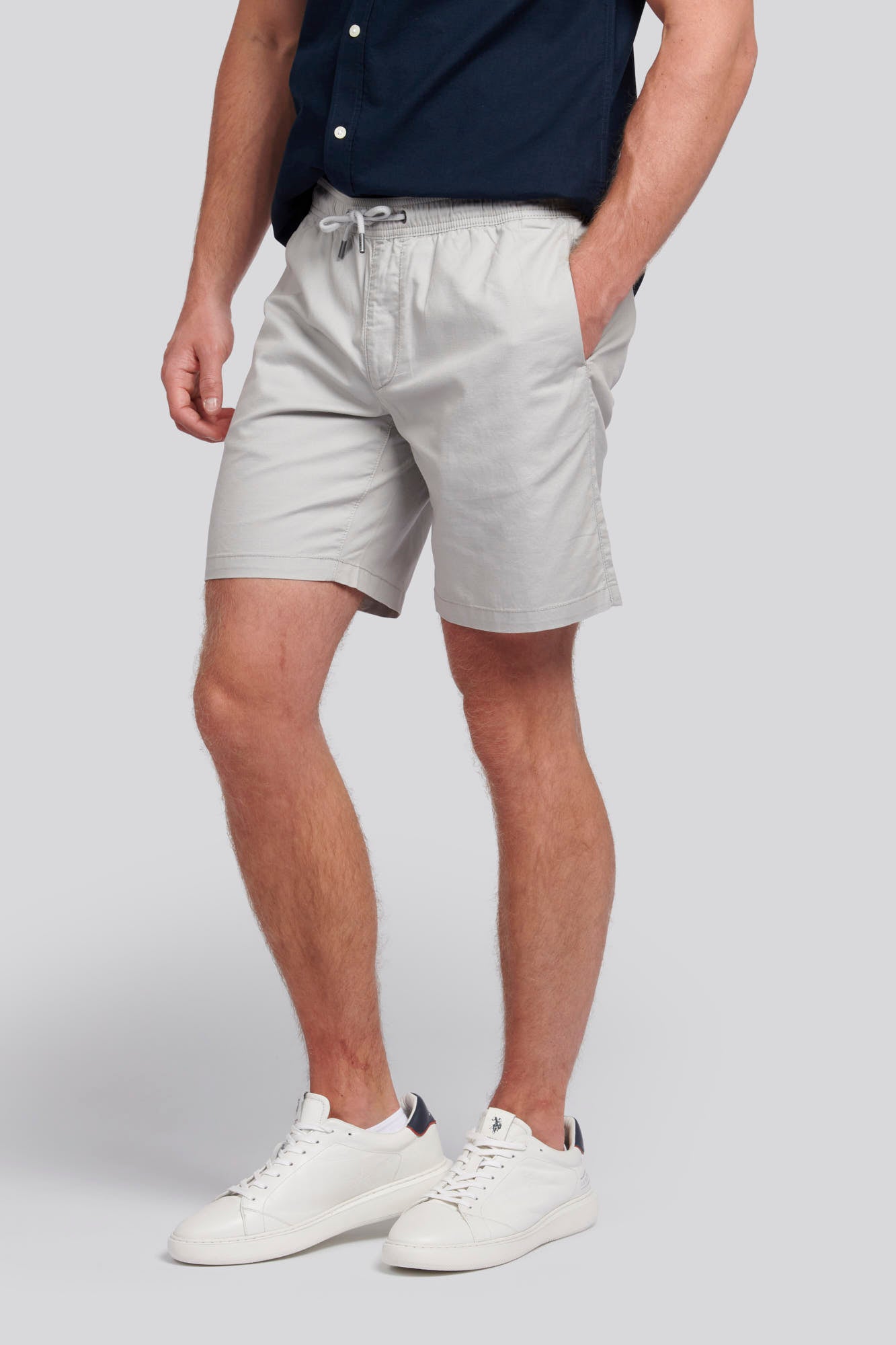 U.S. Polo Assn. Mens Linen Blend Deck Shorts in Harbor Mist