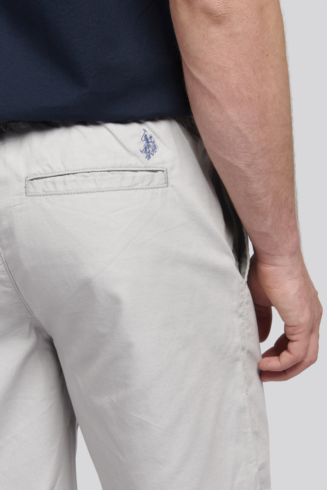 Mens Linen Blend Deck Shorts in Harbor Mist