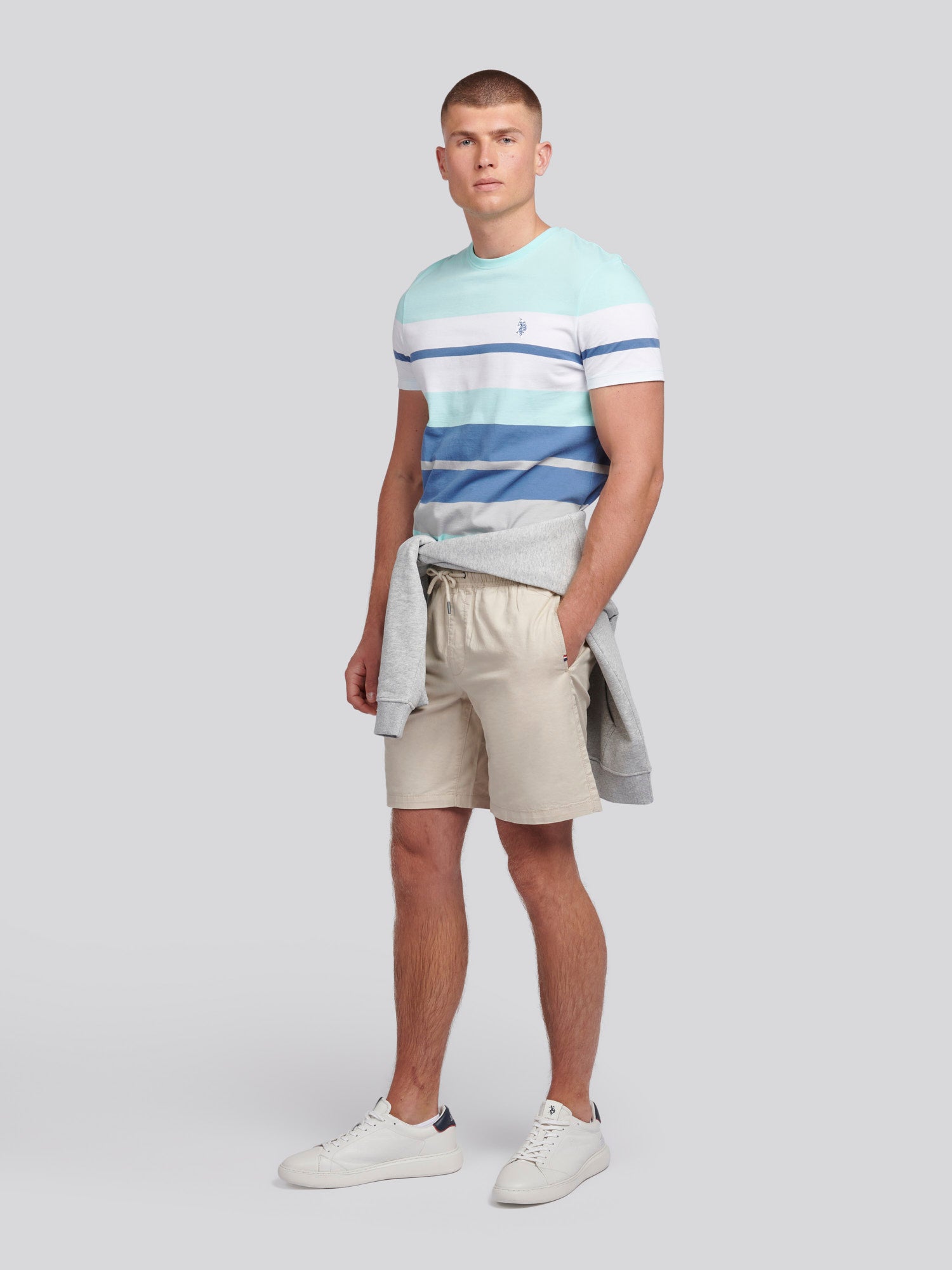 Mens Linen Blend Deck Shorts in French Oak