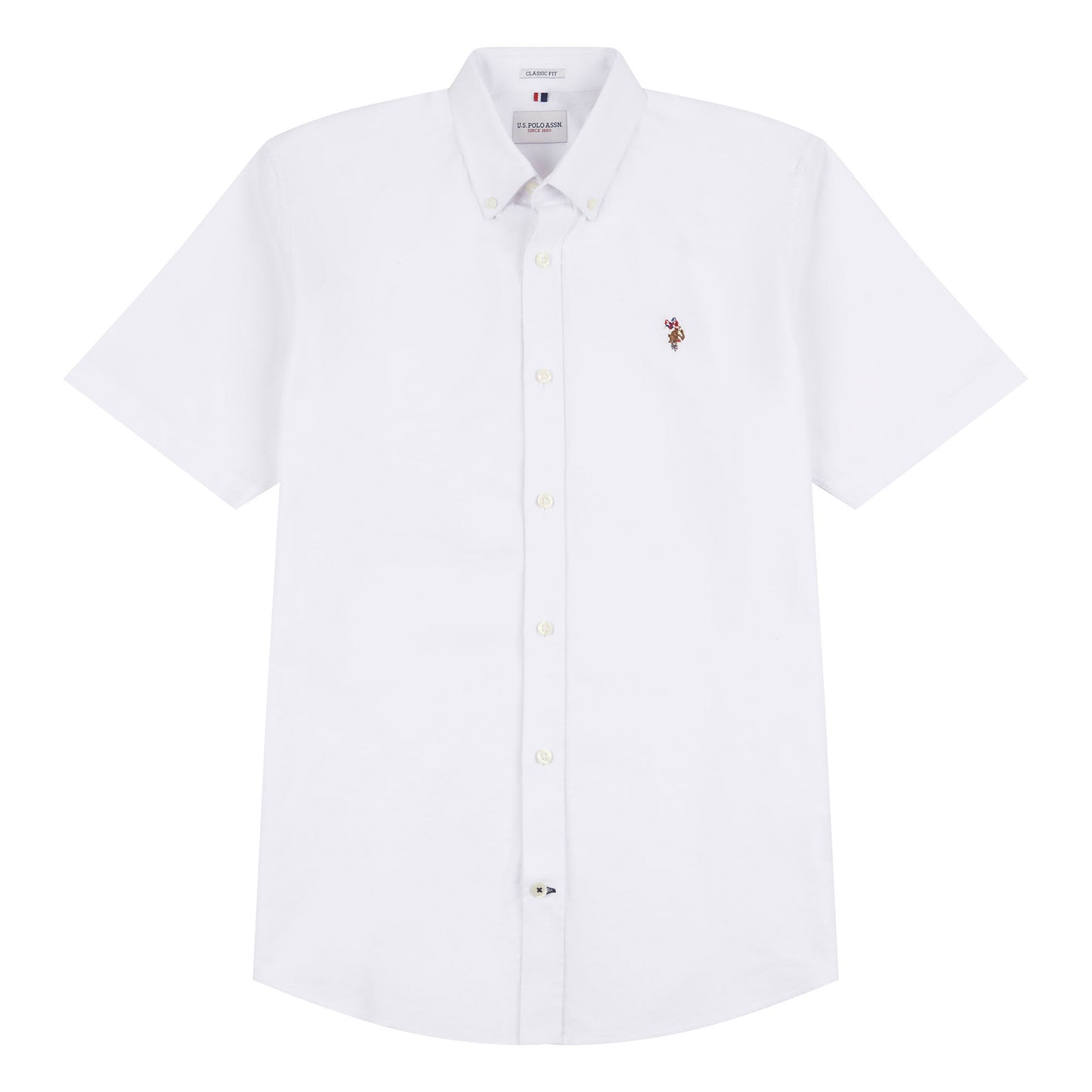 Mens Short Sleeve Oxford Shirt in Bright White