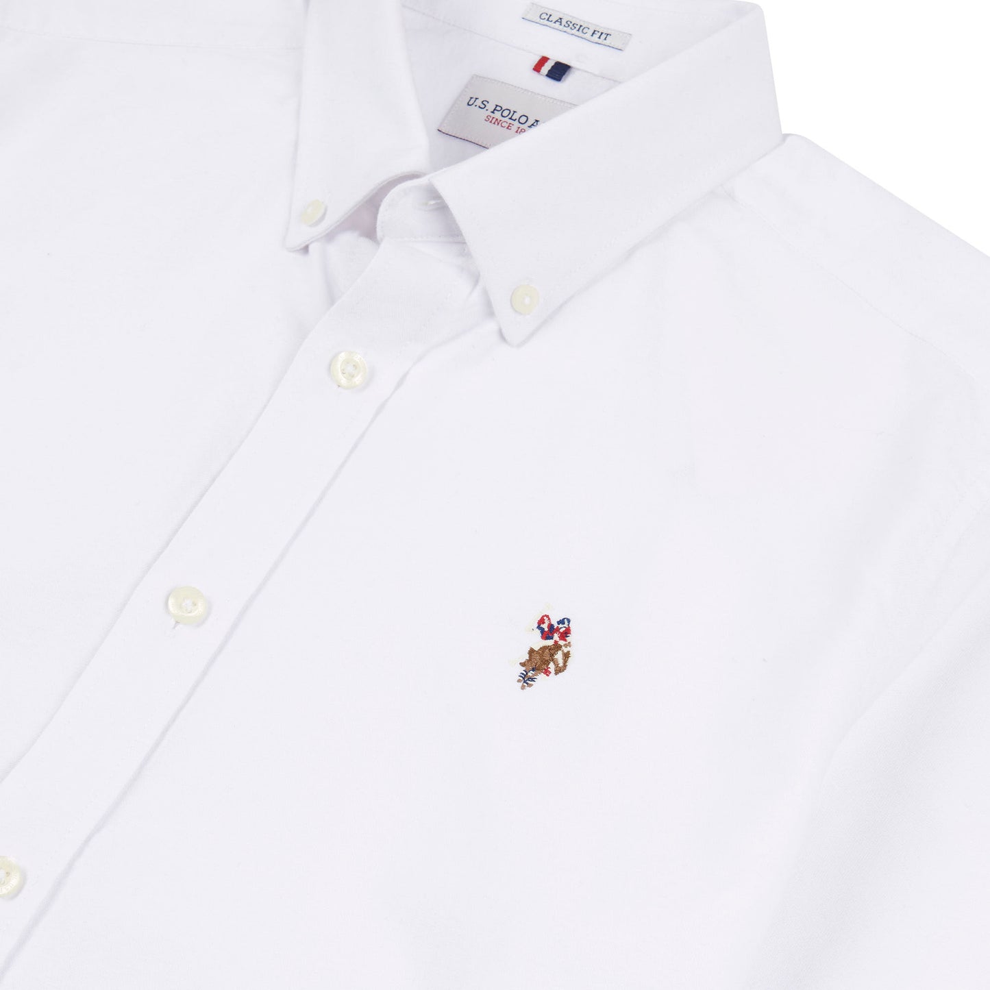 Mens Short Sleeve Oxford Shirt in Bright White