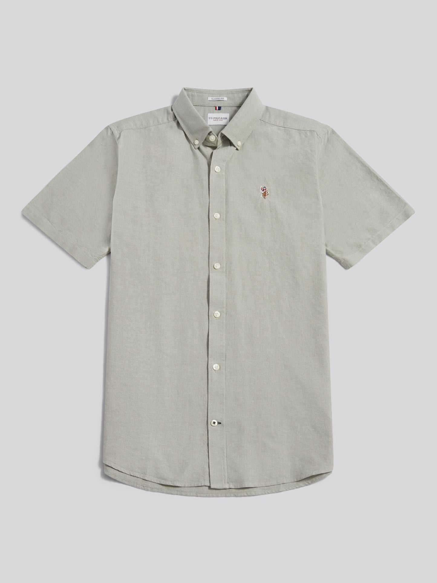 Mens Short Sleeve Oxford Shirt in Sea Spray