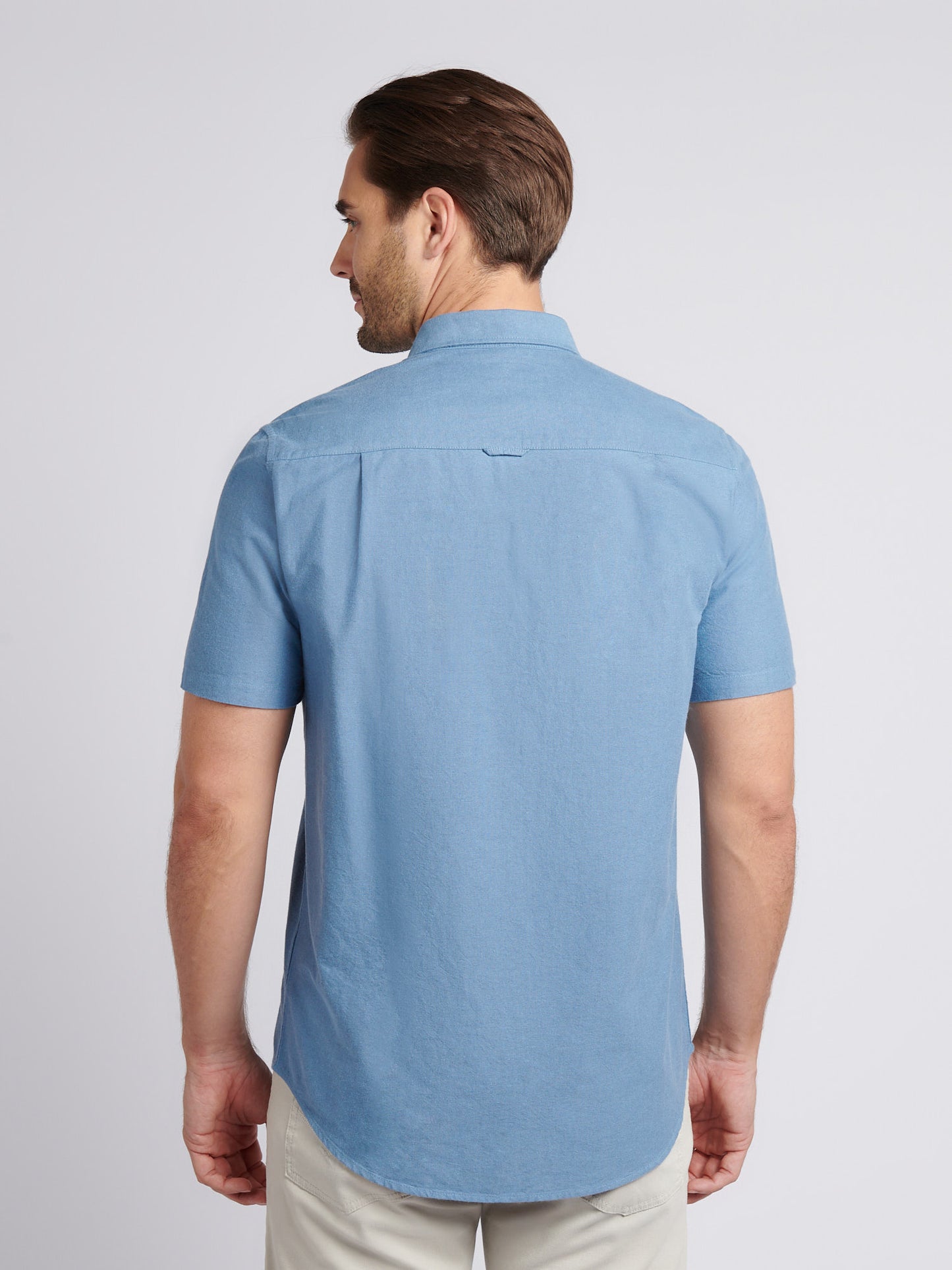 Mens Short Sleeve Oxford Shirt in Vintage Indigo