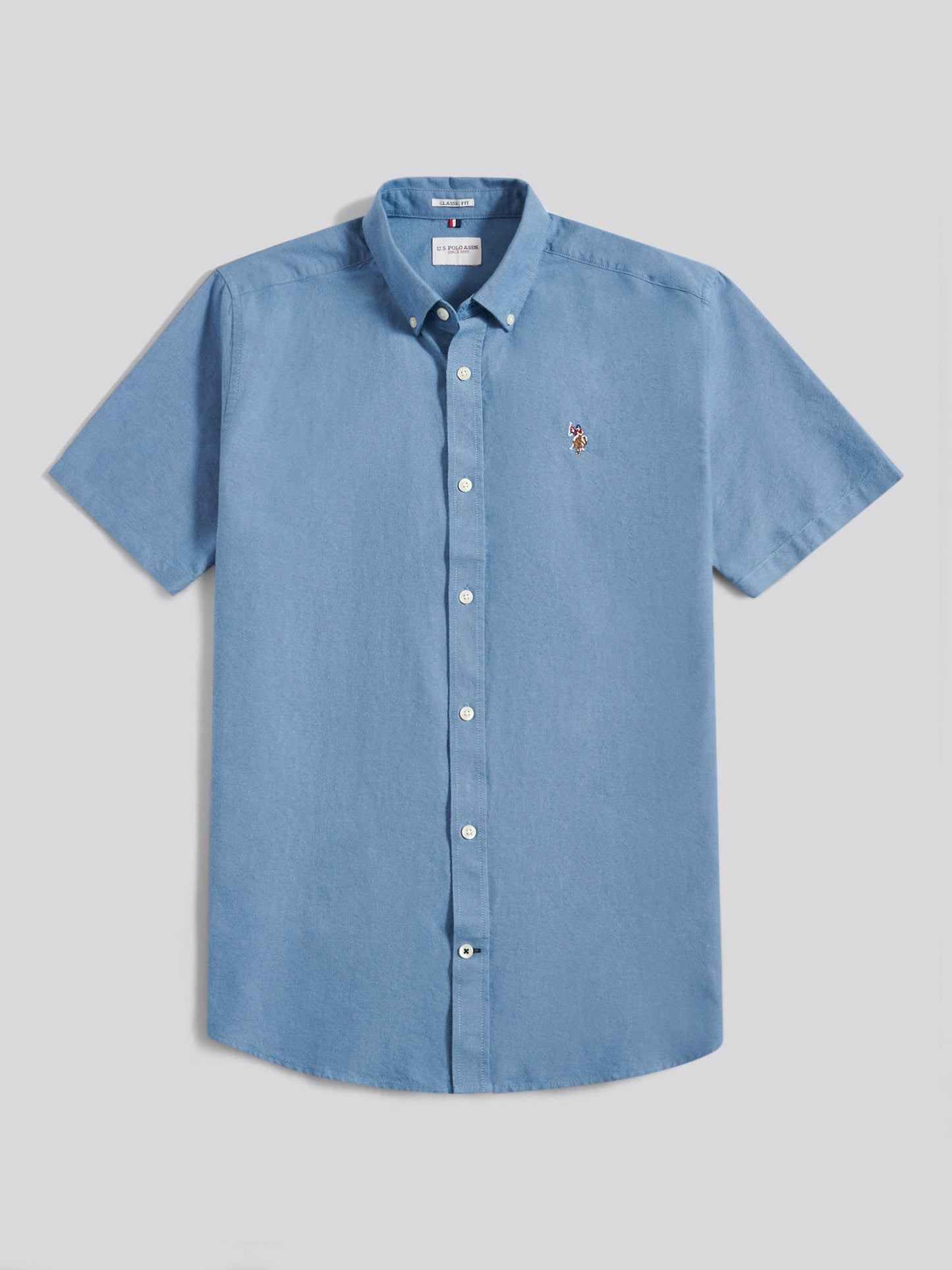 Mens Short Sleeve Oxford Shirt in Vintage Indigo
