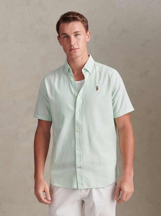 Mens Short Sleeve Oxford Shirt in Bay