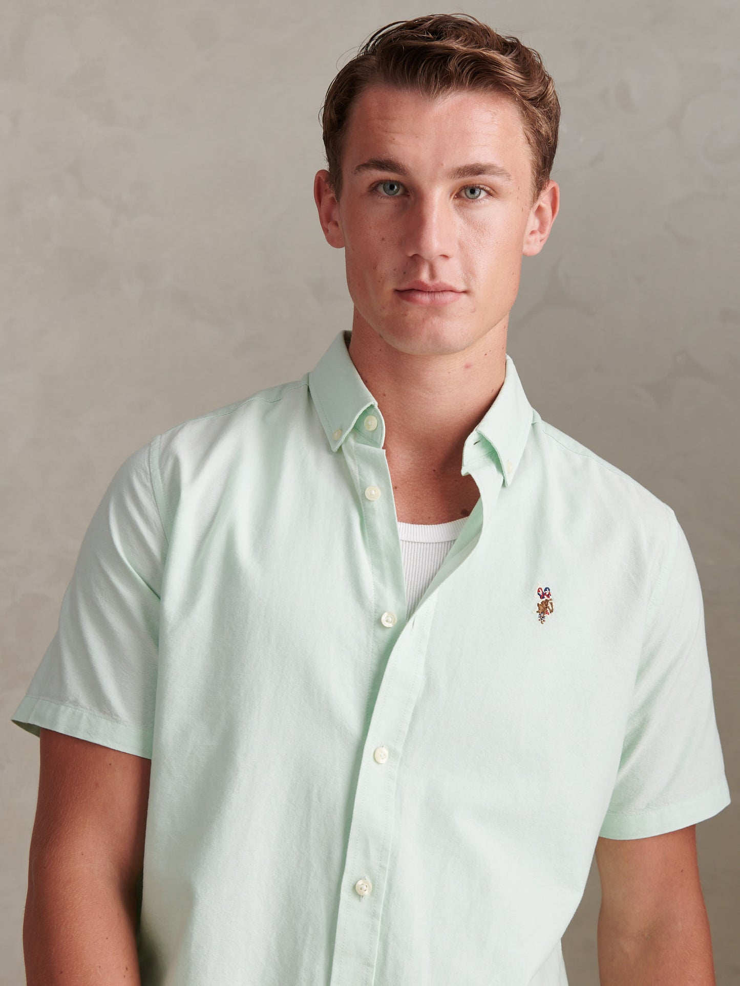 Mens Short Sleeve Oxford Shirt in Bay
