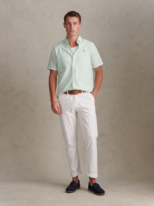 Mens Short Sleeve Oxford Shirt in Bay