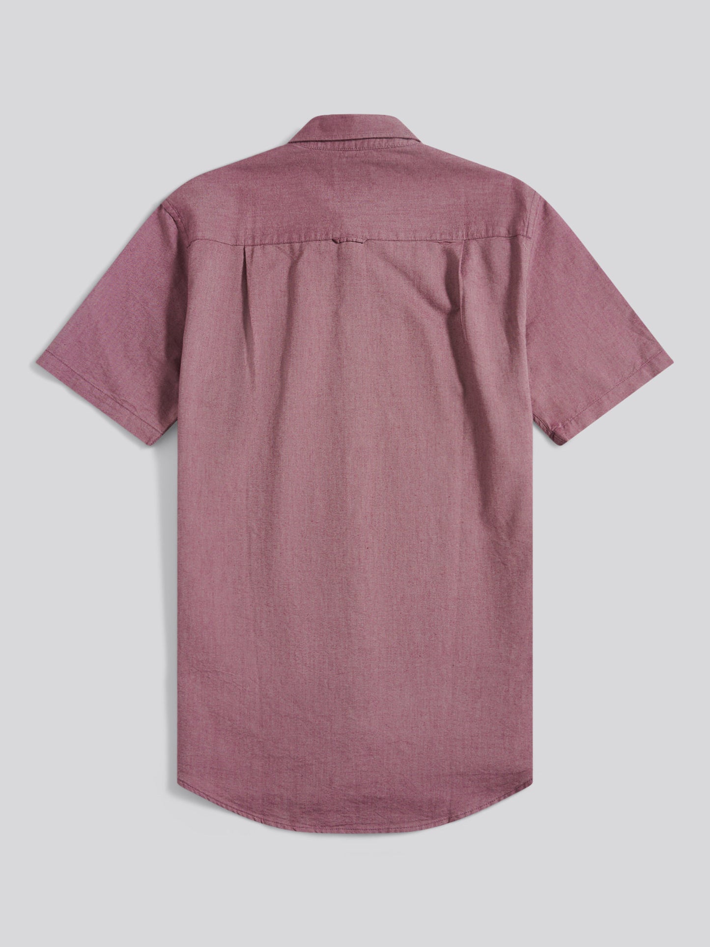 Mens Short Sleeve Oxford Shirt in Grape Wine