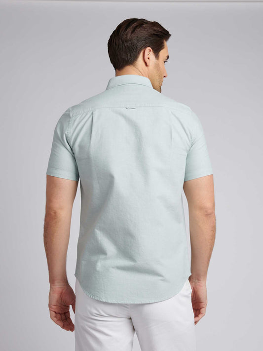 Mens Short Sleeve Oxford Shirt in Green Bay