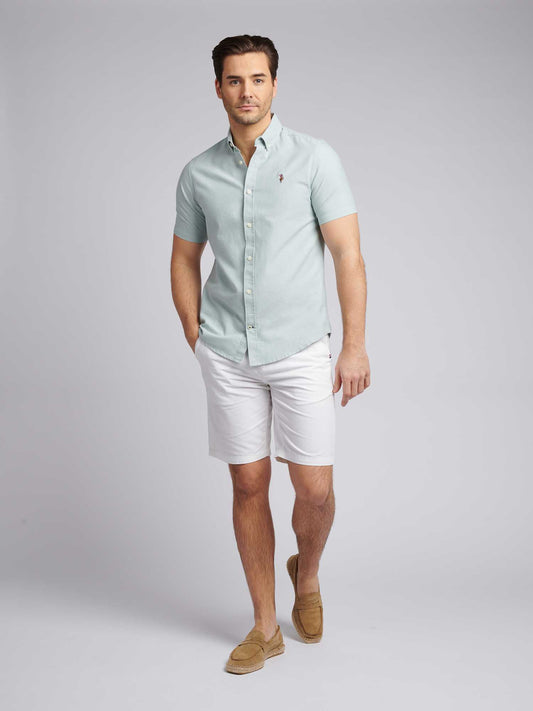 Mens Short Sleeve Oxford Shirt in Green Bay