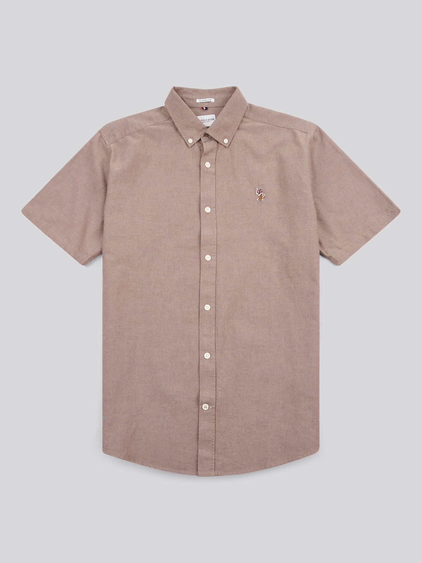 Mens Short Sleeve Oxford Shirt in Chocolate Martini