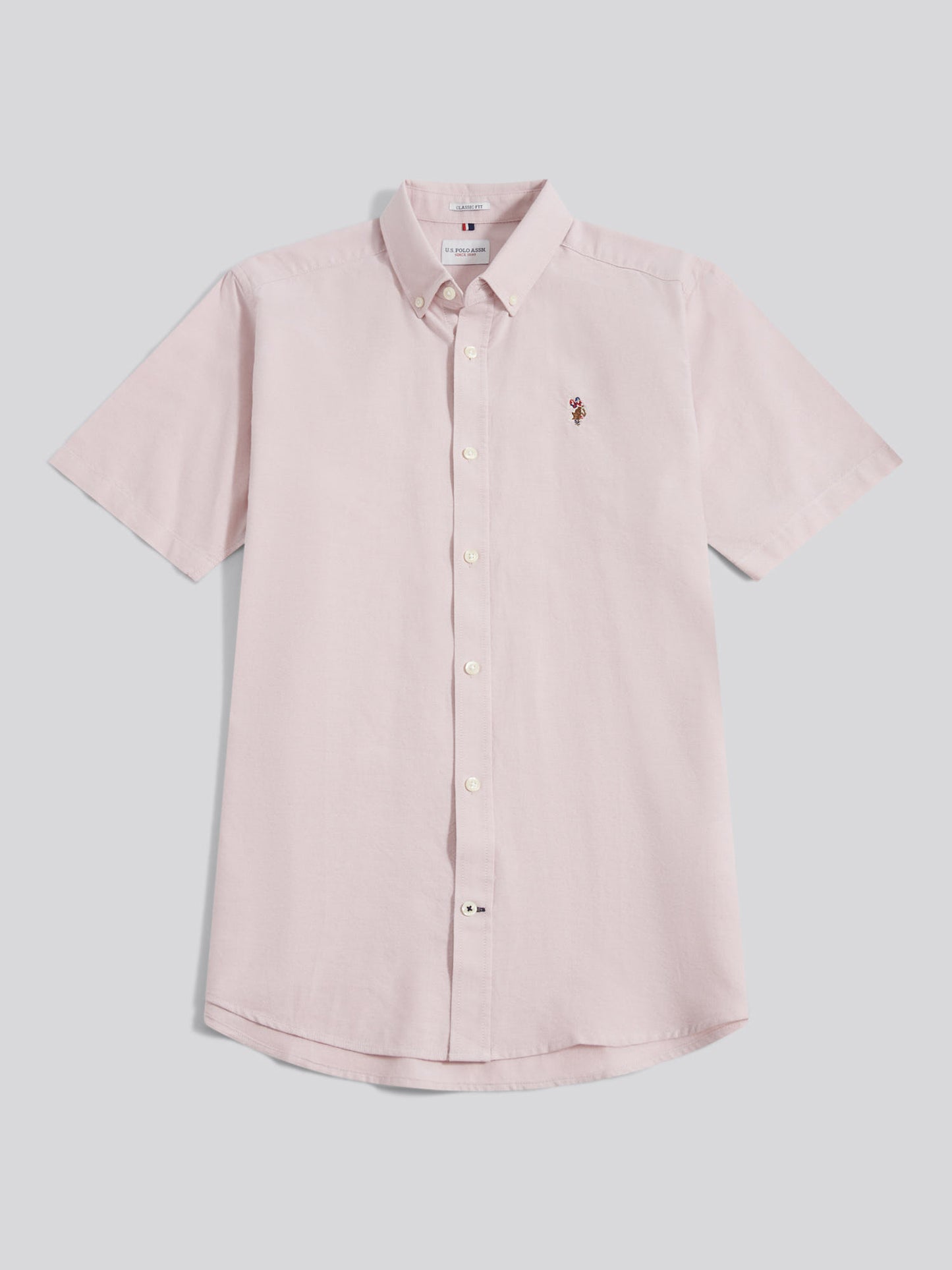 Mens Short Sleeve Oxford Shirt in Sepia Rose