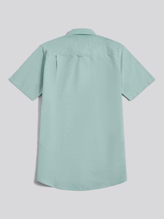 Mens Short Sleeve Oxford Shirt in Aquifer