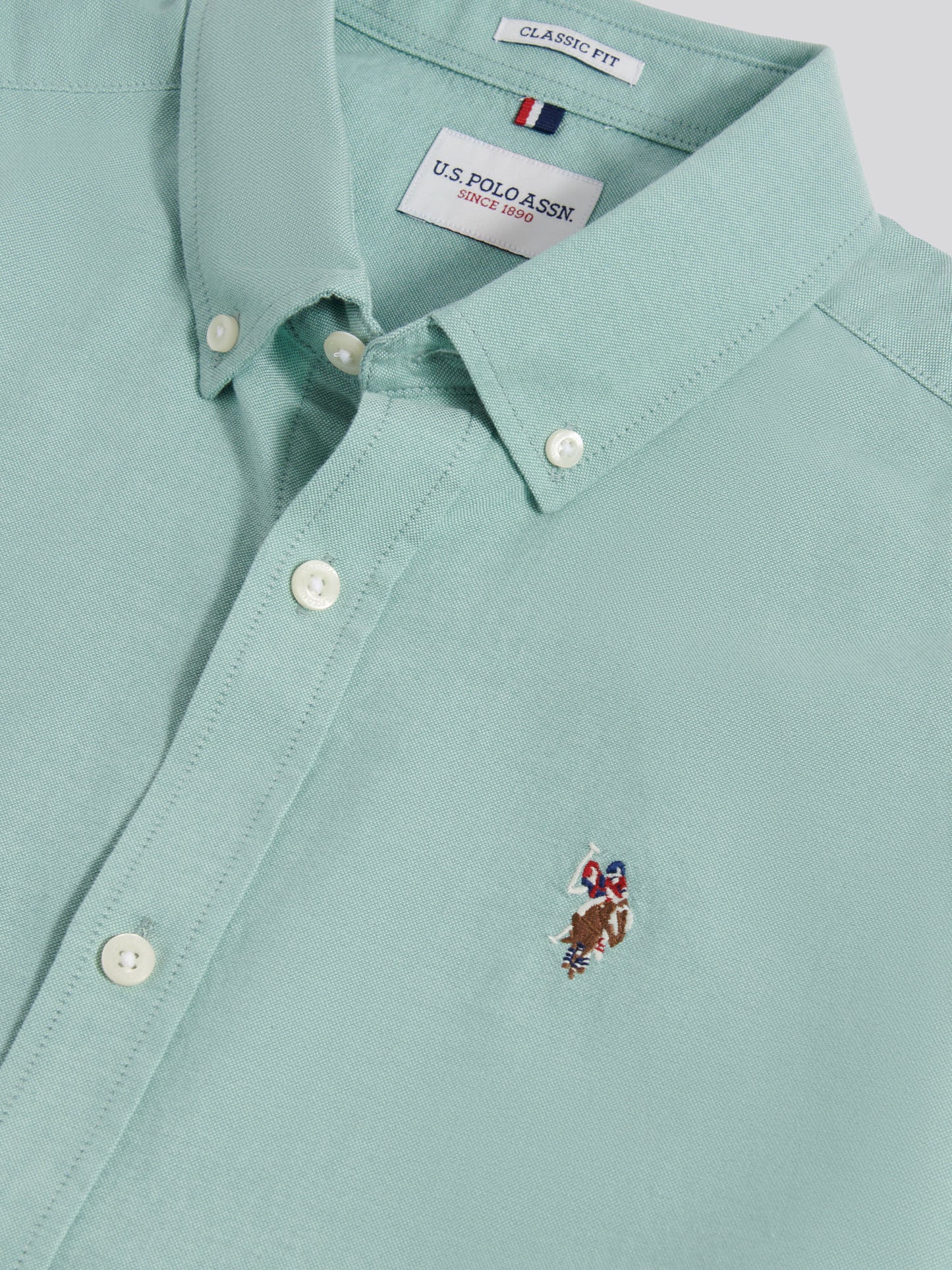 Mens Short Sleeve Oxford Shirt in Aquifer