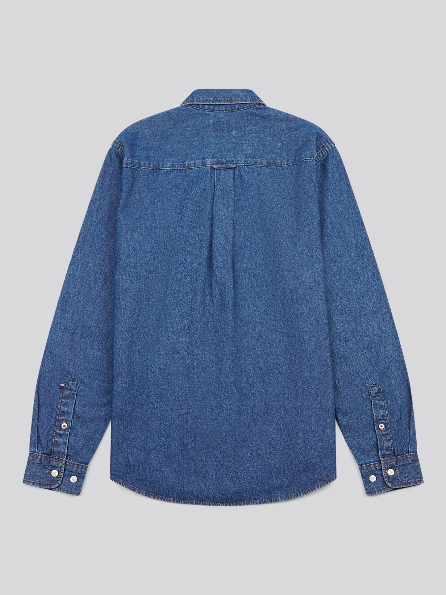 Mens Double Horsemen Chambray Shirt in Dark Wash