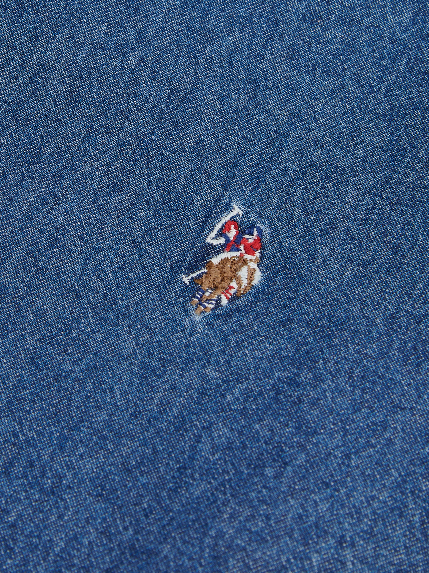 Mens Double Horsemen Chambray Shirt in Dark Wash